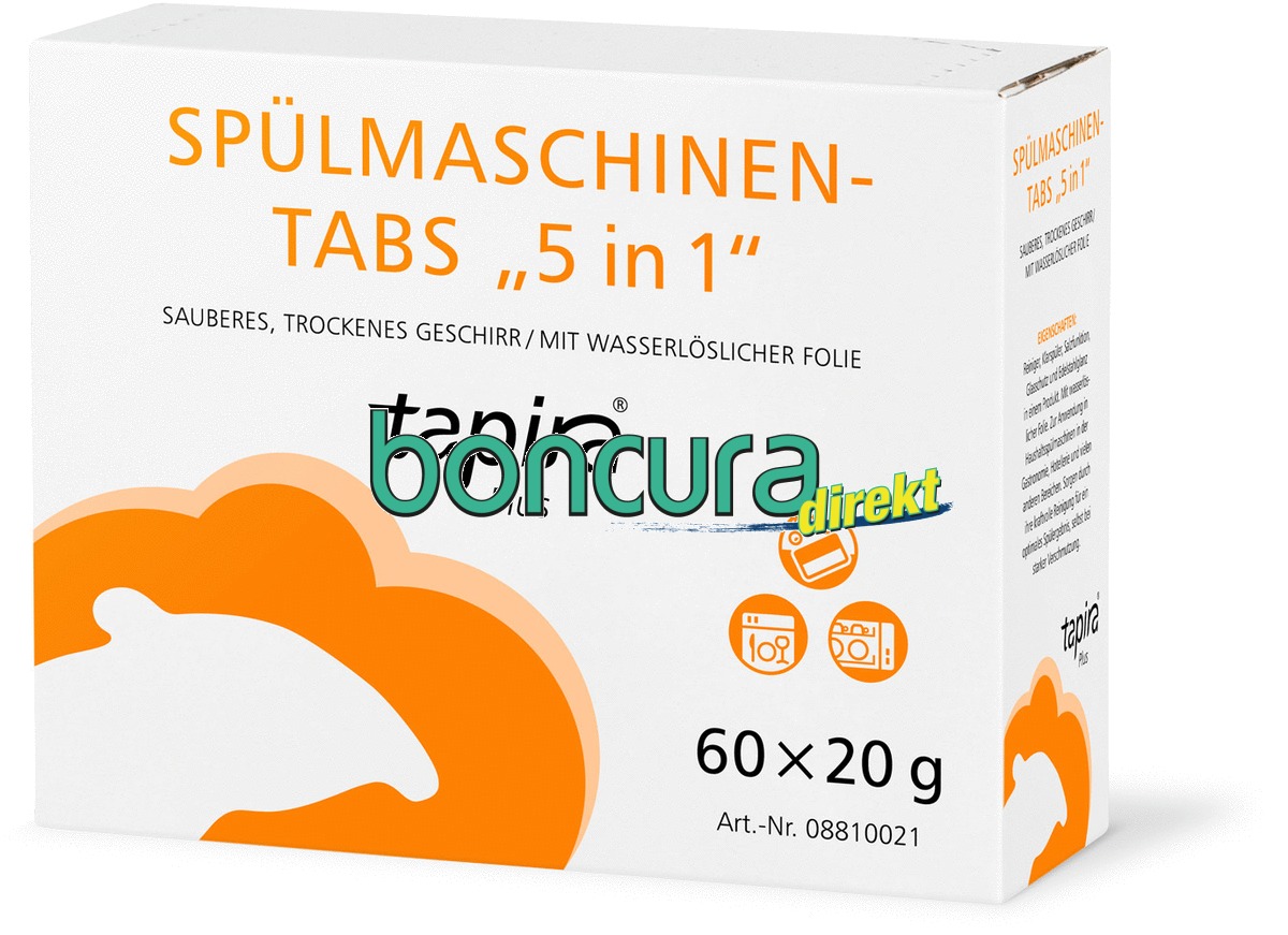 Spülmaschinen-Tabs TAPIRA plus, 5 in 1