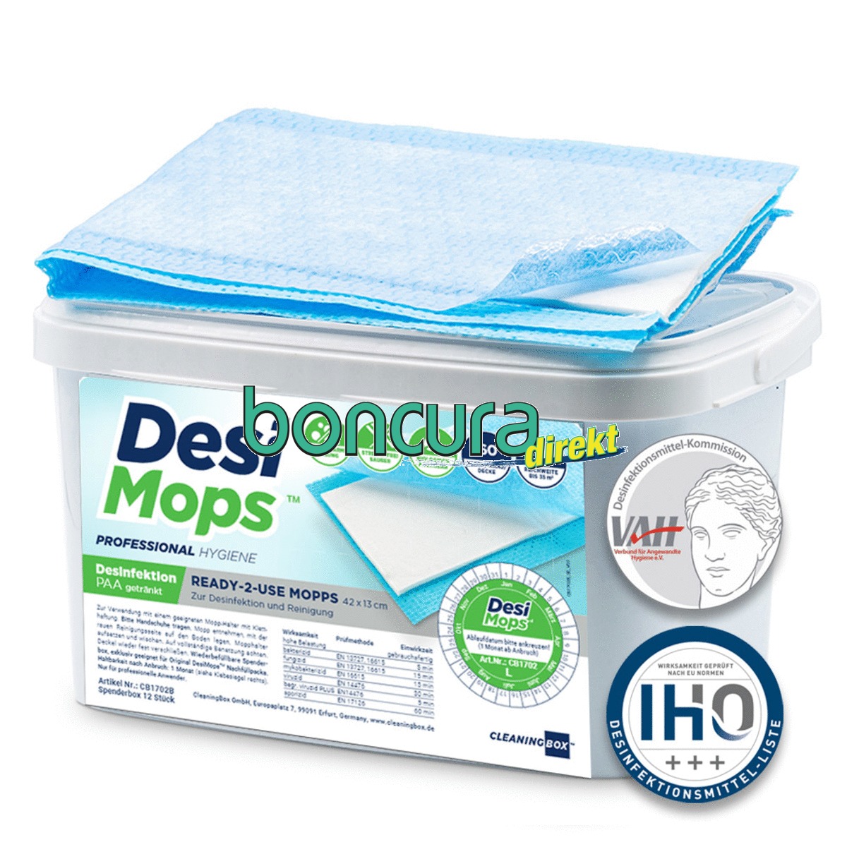 Einweg-Desinfektions-Mopps, vorgetränkt, 42 x13 cm DesiMops L, Reichweite 35 m²